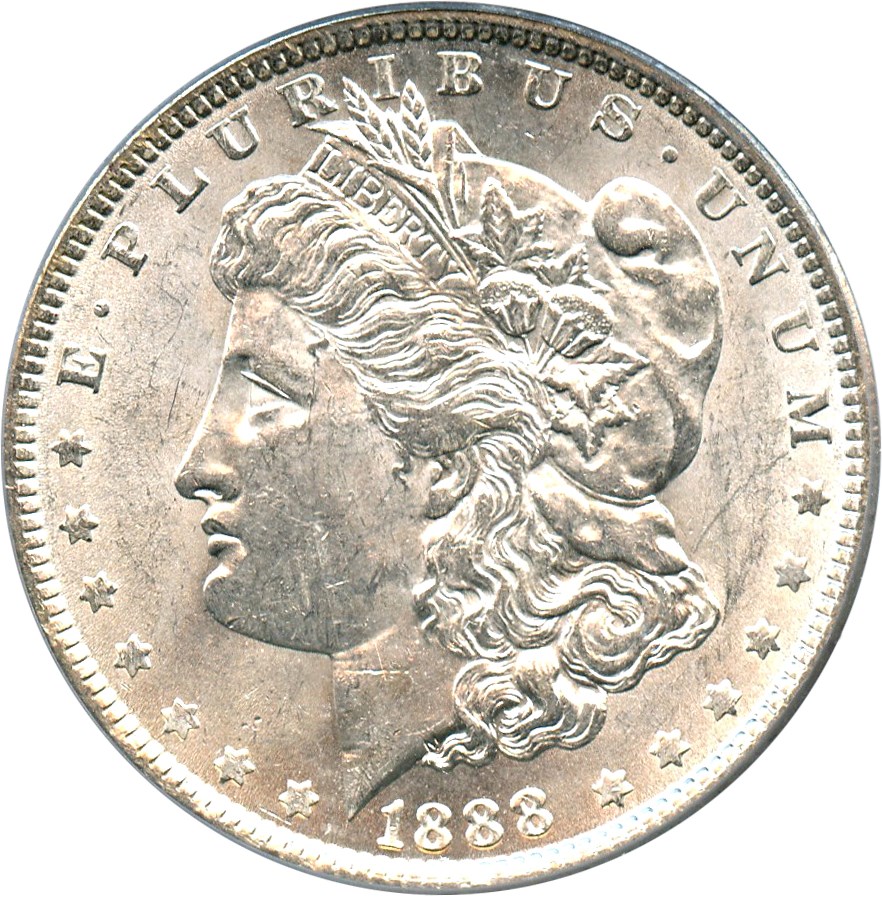 image for: Hot 50 VAM: 1888 $1 PCGS MS62 (VAM-7, Doubled Reverse)