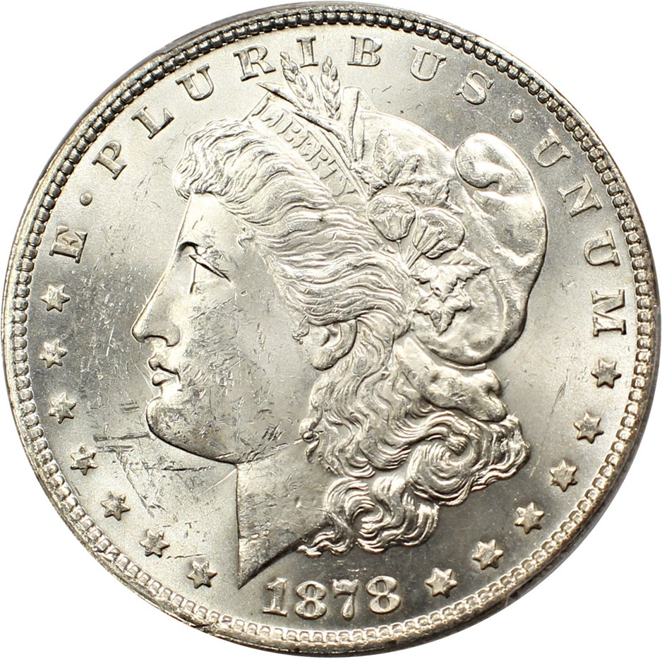 image for: Hit List VAM: 1878 7/8TF $1 PCGS MS63+ (Strong, VAM-39, 7/5)