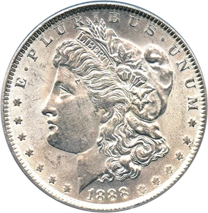 image for: Top 100 VAM: 1888 $1 PCGS MS62 (VAM-11, Doubled Ear)