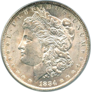 image for: Hot 50 VAM: 1884-O $1 PCGS MS63 (VAM-35, Doubled Eyelid)