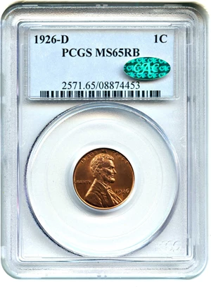 image for: 1926-D 1c PCGS/CAC MS65 RB