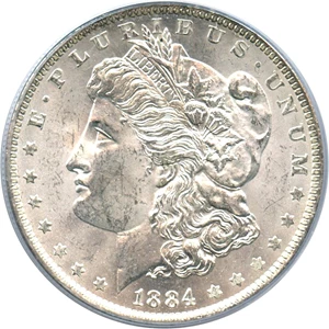 image for: Hot 50 VAM: 1884-O $1 PCGS MS63 (VAM-35, Doubled Eyelid)