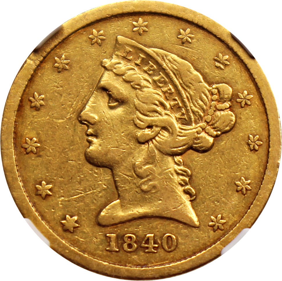 image for: 1840 $5 NGC XF40