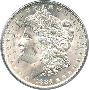image for: Hot 50 VAM: 1884-O $1 PCGS MS63 (VAM-35, Doubled Eyelid)
