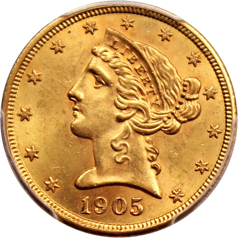 image for: 1905-S $5 PCGS/CAC MS63