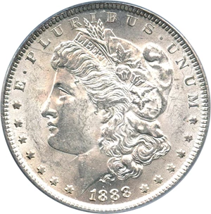 image for: Top 100 VAM: 1888 $1 PCGS MS62 (VAM-11, Doubled Ear)