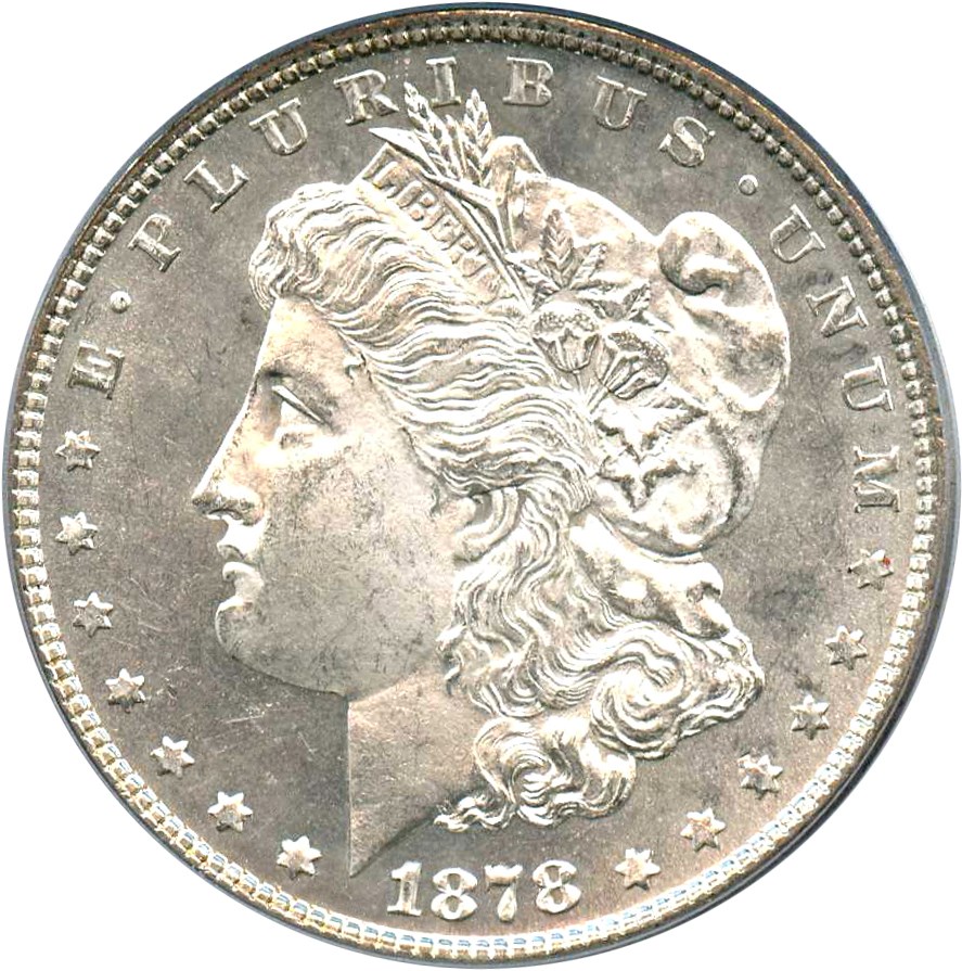 image for: 1878 7TF $1 PCGS MS62 (Reverse of 1878, VAM-81, Polished Ear)