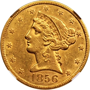 image for: 1856 $5 NGC AU53