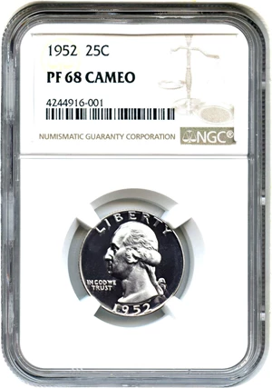 image for: 1952 25c NGC Proof 68 CAM