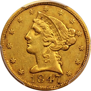 image for: 1847-C $5 PCGS/CAC XF45