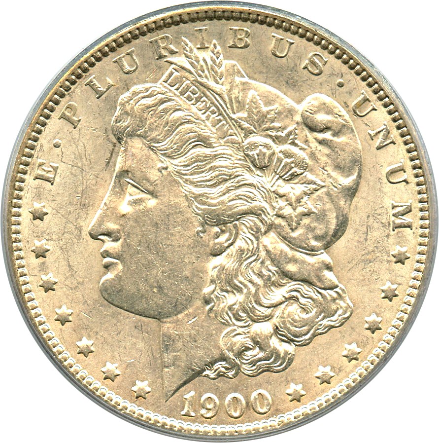 image for: Hot 50 VAM: 1900 $1 PCGS AU55 (VAM-16A, Two Olive Rev)