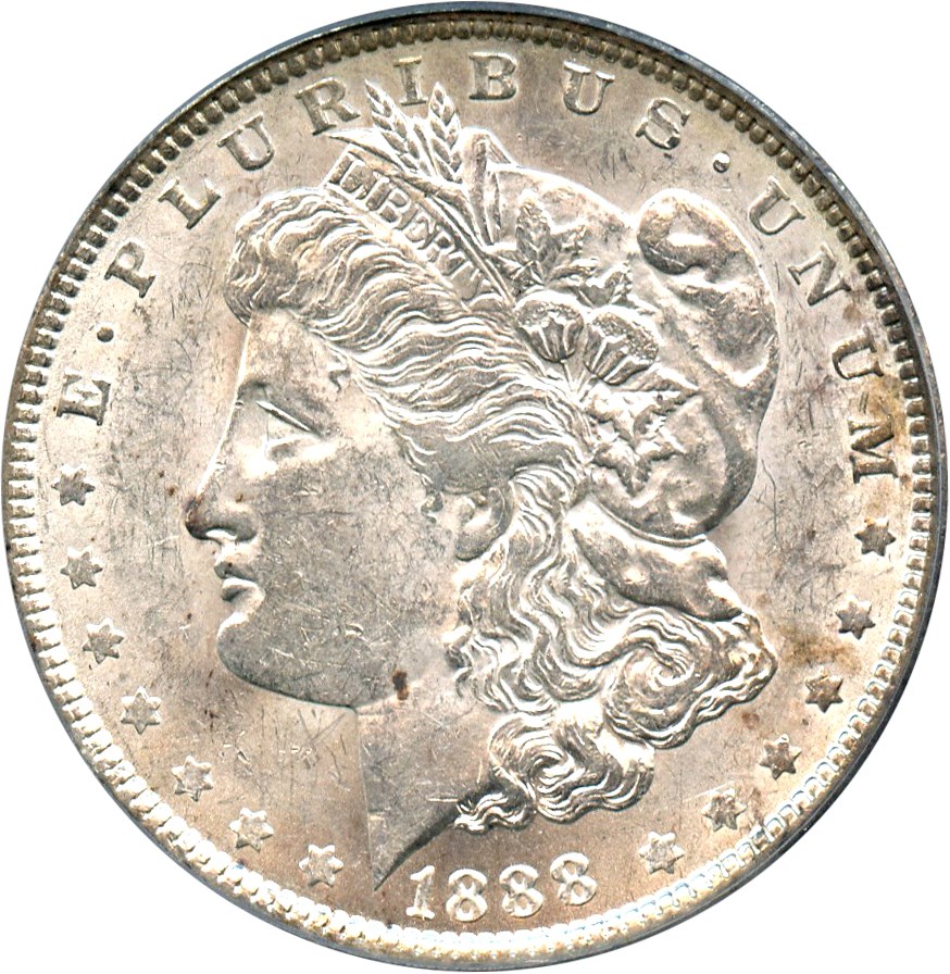 image for: 1888 $1 PCGS MS60 (VAM-7, Doubled Reverse)
