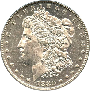 image for: Top 100 VAM: 1880-O $1 PCGS AU55 (VAM-5, 8/7, Crossbar)