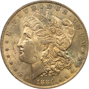 image for: Hot 50 VAM: 1884-O $1 PCGS MS63 (VAM-35, Doubled Eyelid)