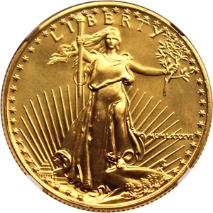 image for: 1986 Gold Eagle $25 NGC MS68
