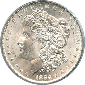 image for: Hot 50 VAM: 1884-O $1 PCGS MS63 (VAM-35, Doubled Eyelid)