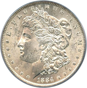 image for: Hot 50 VAM: 1884-O $1 PCGS MS62 (VAM-35, Doubled Eyelid)