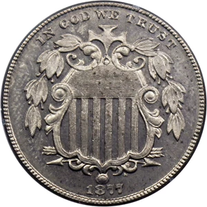 image for: 1877 5c PCGS/CAC Proof 62 (OGH Rattler Holder)