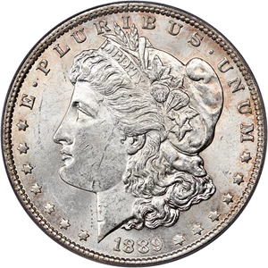 image for: Hot 50 VAM: 1889 $1 PCGS MS61 (VAM-18, Doubled Ear)