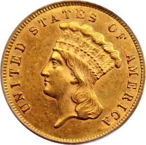 image for: 1859 $3 PCGS/CAC AU58