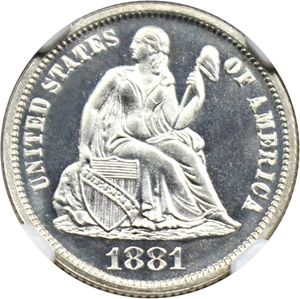 image for: 1881 10c NGC Proof 68 CAM