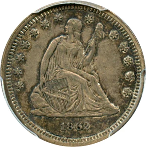 image for: 1862 25c PCGS XF45