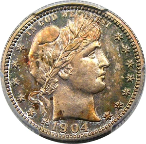 image for: 1904 25c PCGS/CAC Proof 65