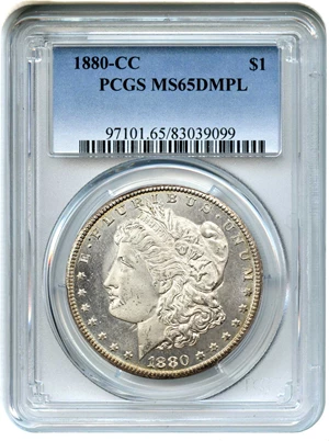 image for: 1880-CC $1 PCGS MS65 DMPL