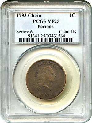 image for: 1793 Chain 1c PCGS VF25 (Periods)