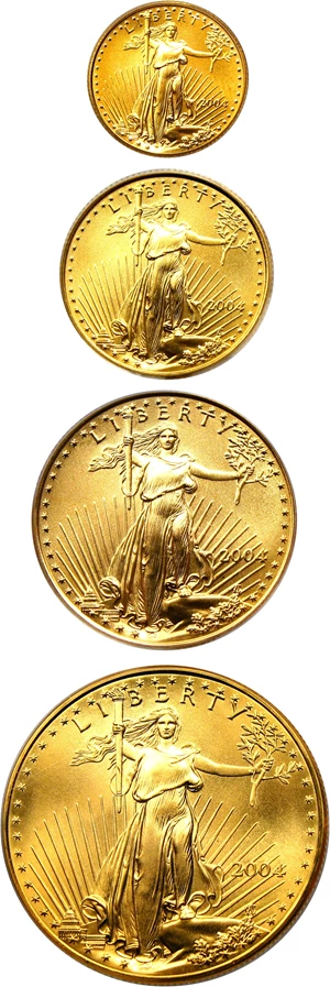image for: 2004 Gold Eagle Set PCGS MS69 (4 coins: $5, $10, $25, $50)