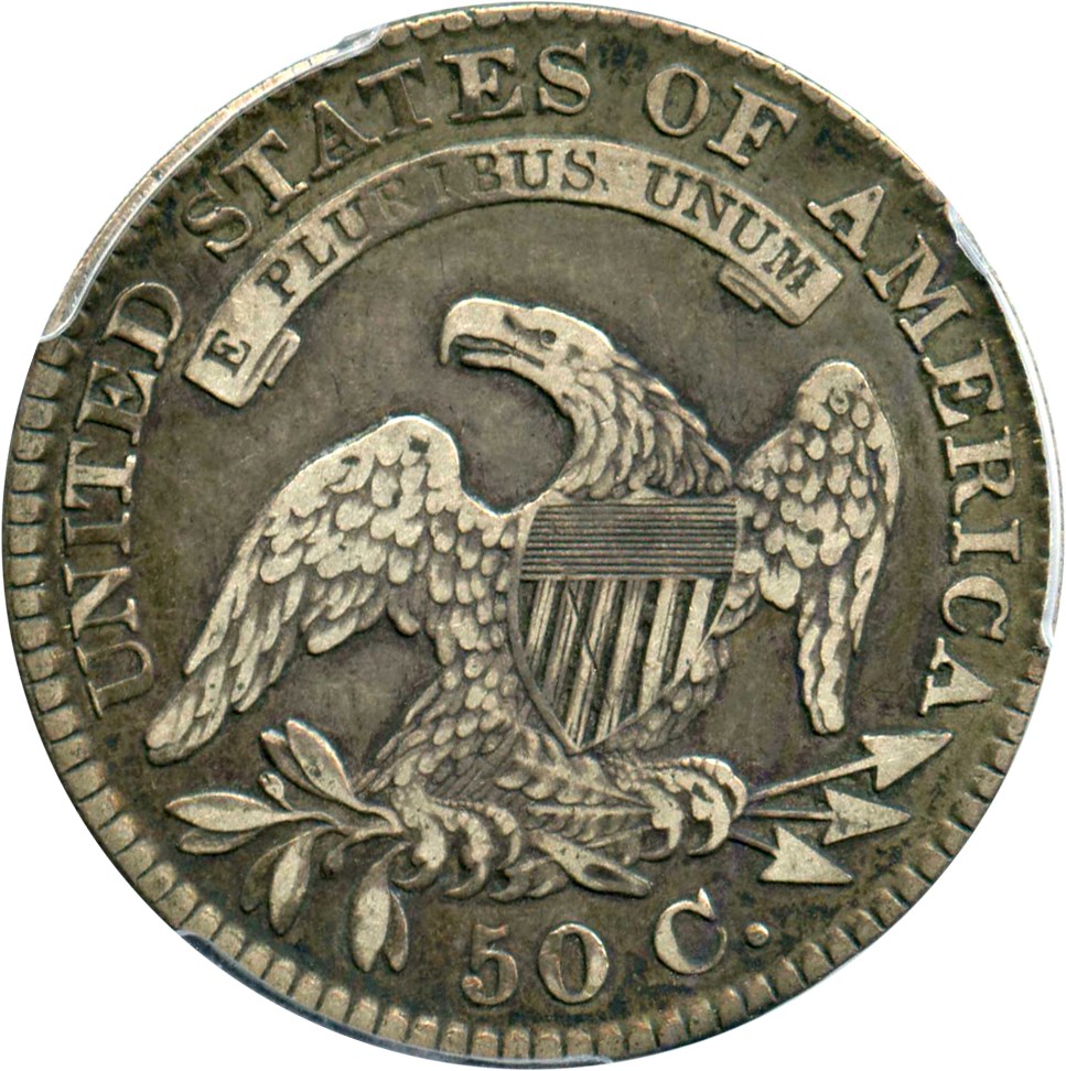 image for: 1828 50c PCGS VF25 (Overton 119, Sq 2, Sm 8, Sm Let.)