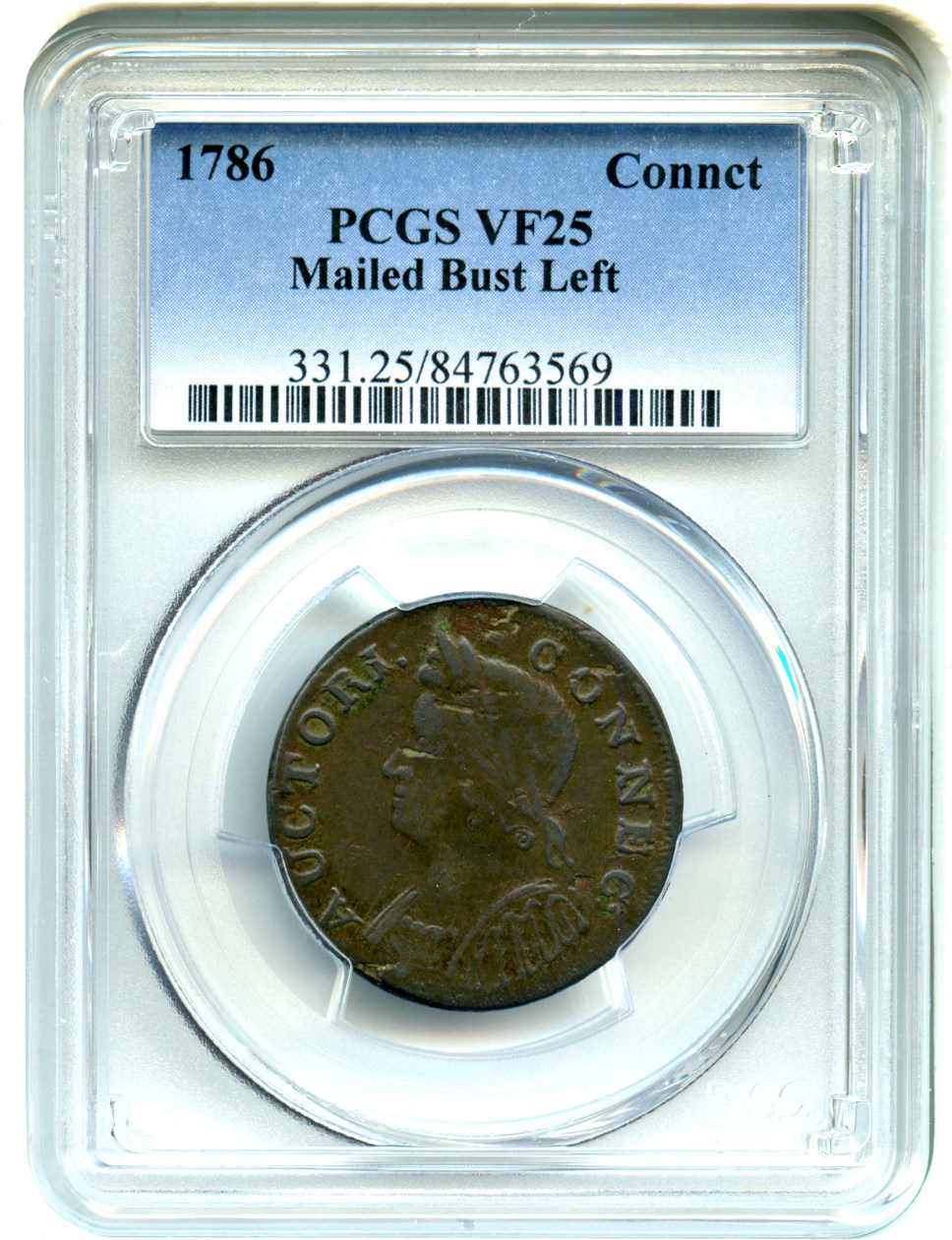 image for: 1786 Connecticut PCGS VF25 (Mailed Bust Left)
