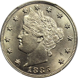 image for: 1886 5c PCGS MS66