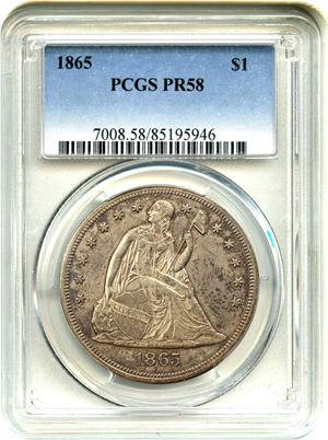 image for: 1865 $1 PCGS Proof 58