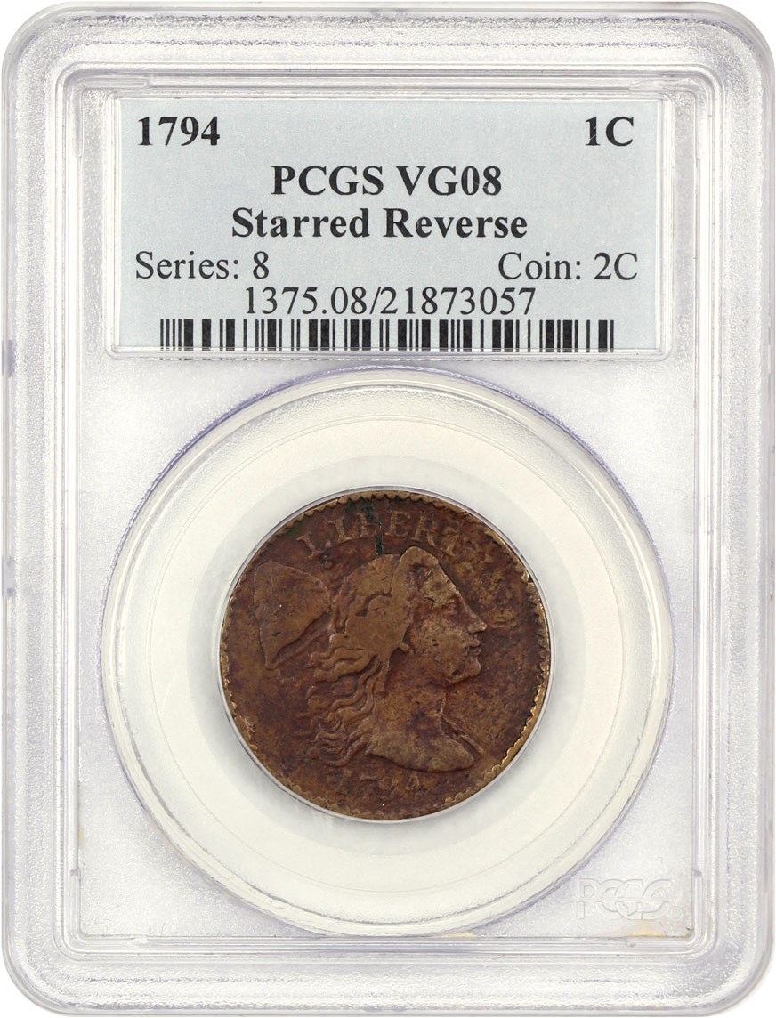 image for: 1794 1c PCGS VG-8 (Starred Reverse)