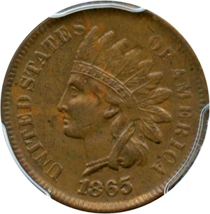 image for: 1865 1c PCGS AU55 (Plain 5)