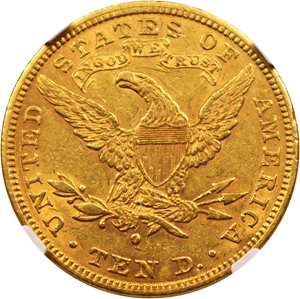 image for: 1881-O $10 NGC/CAC AU50