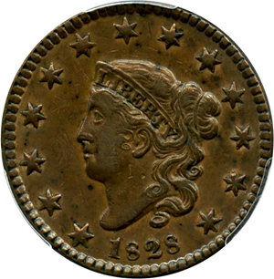 image for: 1828 1c PCGS AU53 (Small Wide Date)