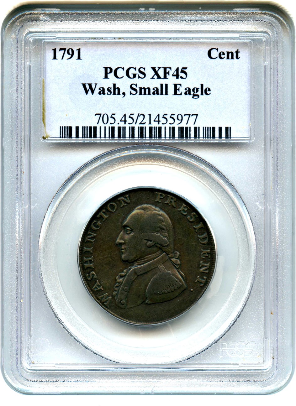 image for: 1791 Washington Cent PCGS XF45 (Small Eagle)