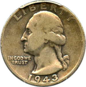 image for: 1943-S 25c PCGS VG-08 (Doubled Die Obverse)