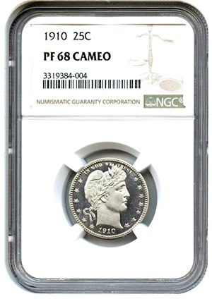 image for: 1910 25c NGC Proof 68 CAM