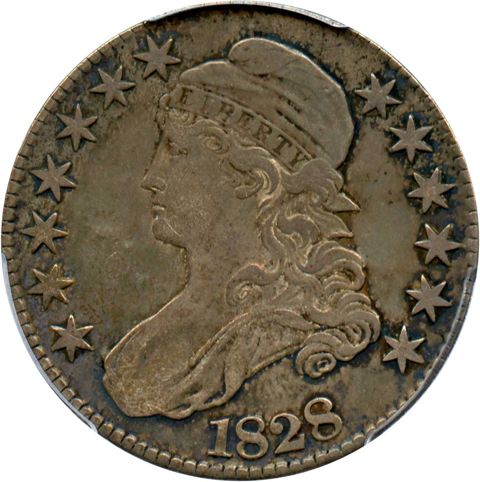 image for: 1828 50c PCGS VF35 (Square Base 2, Large 8s)