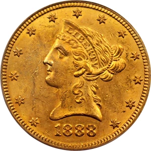 image for: 1888-O $10 PCGS MS62