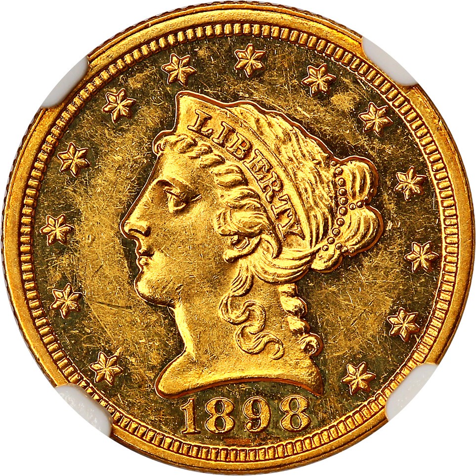 image for: 1898 $2 1/2 NGC Proof 61 CAM