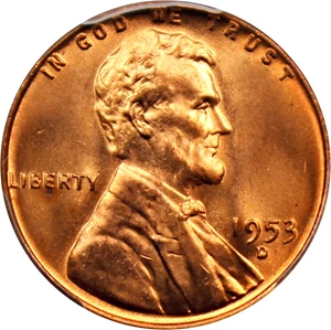 image for: 1953-D 1c PCGS MS67 RD