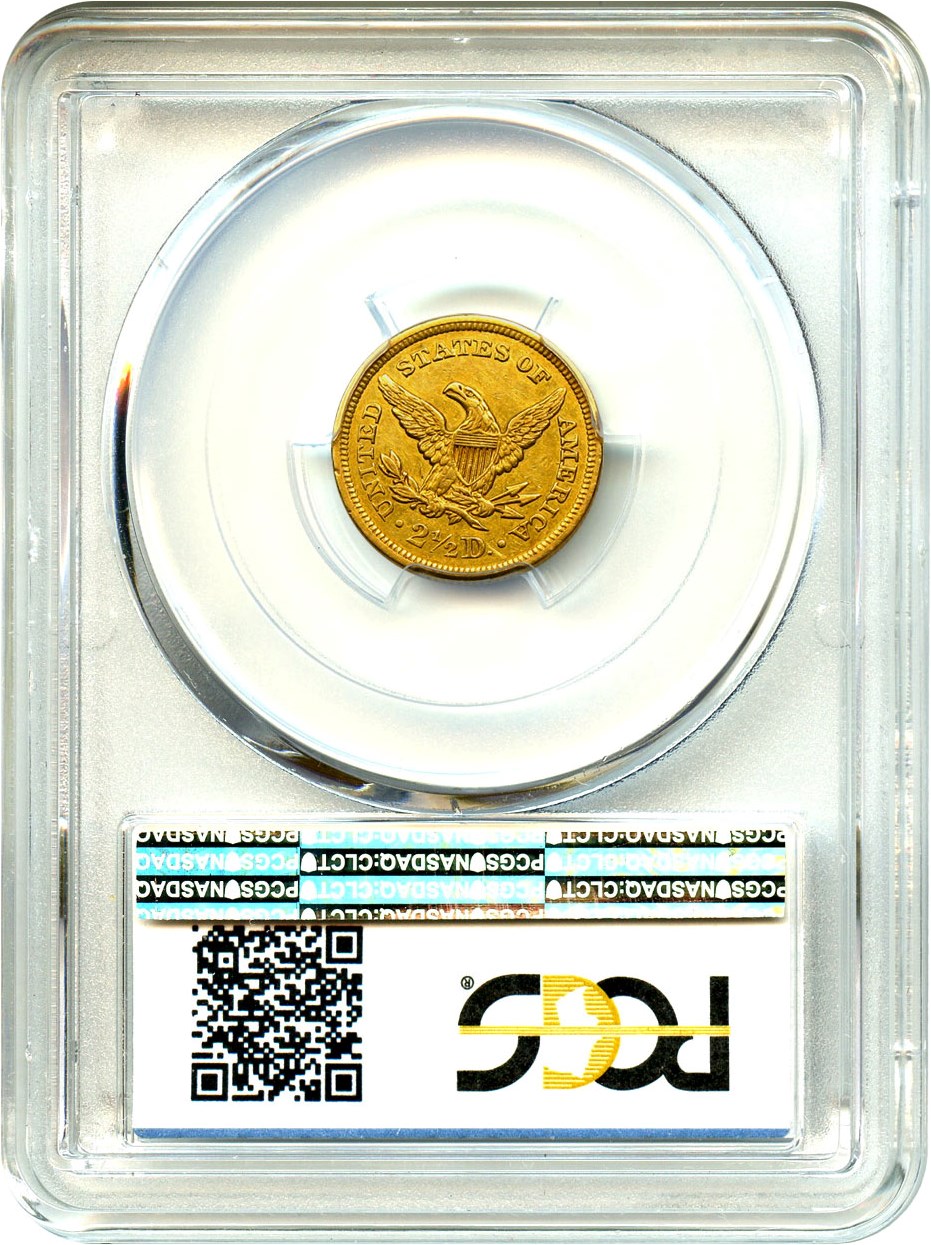 image for: 1842 $2 1/2 PCGS/CAC AU55