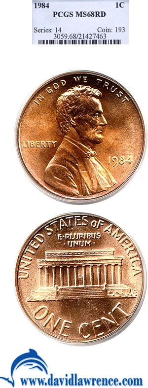 image for: 1984 1c PCGS MS68 RD