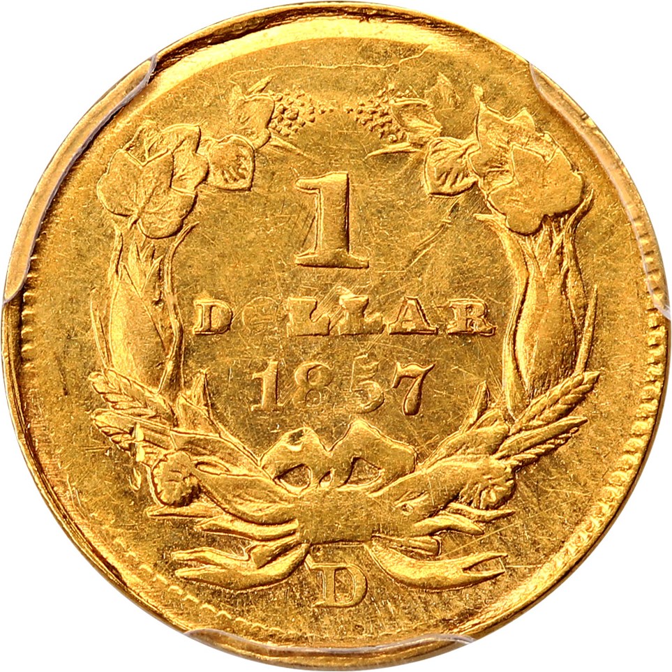 image for: 1857-D G$1 PCGS AU55