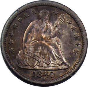 image for: 1840 H10c PCGS/CAC MS64 (Drapery, OGH Rattler Holder)