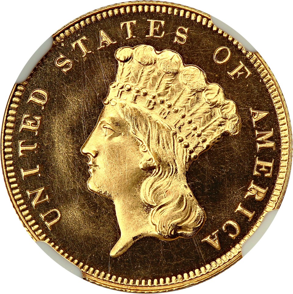 image for: 1876 $3 NGC Proof 66+ UCAM ex: Simpson